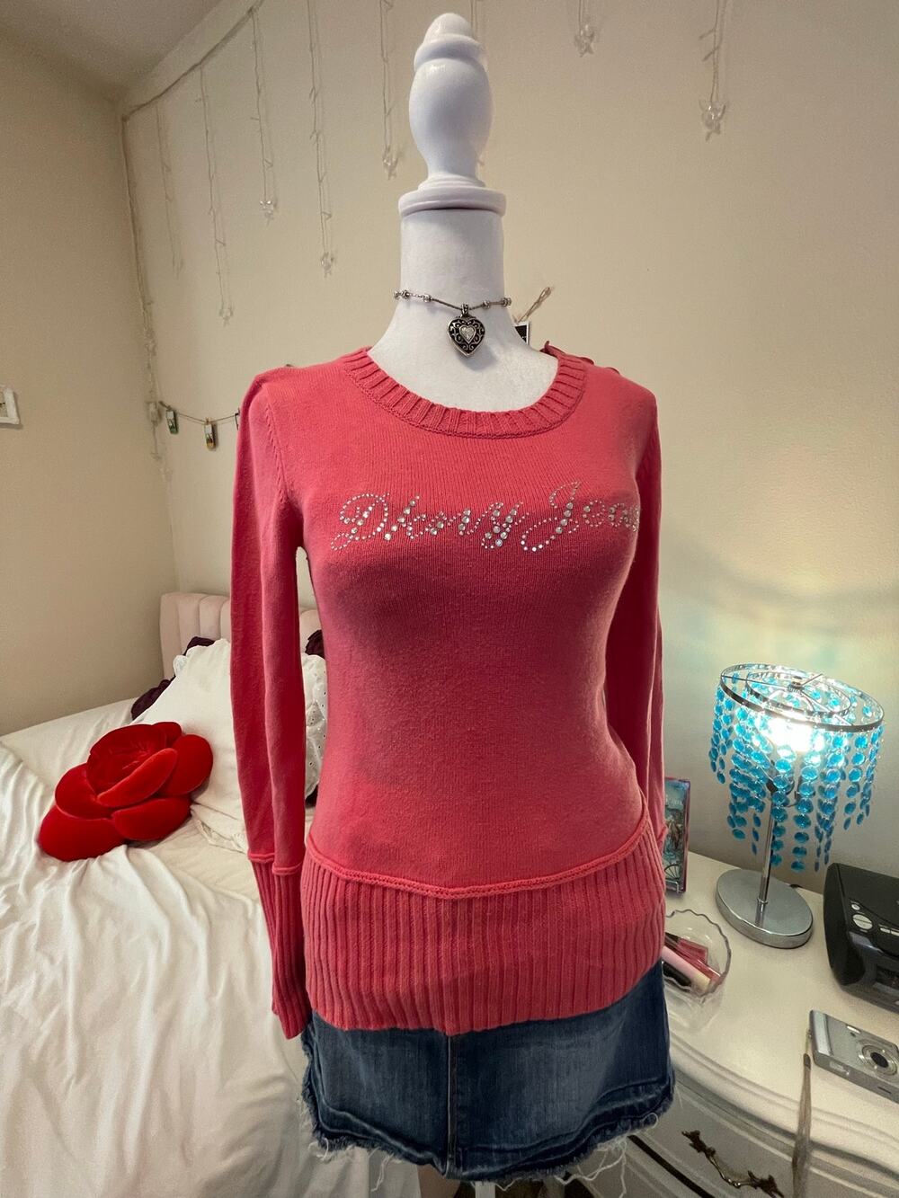 y2k vintage dkny pink sweater